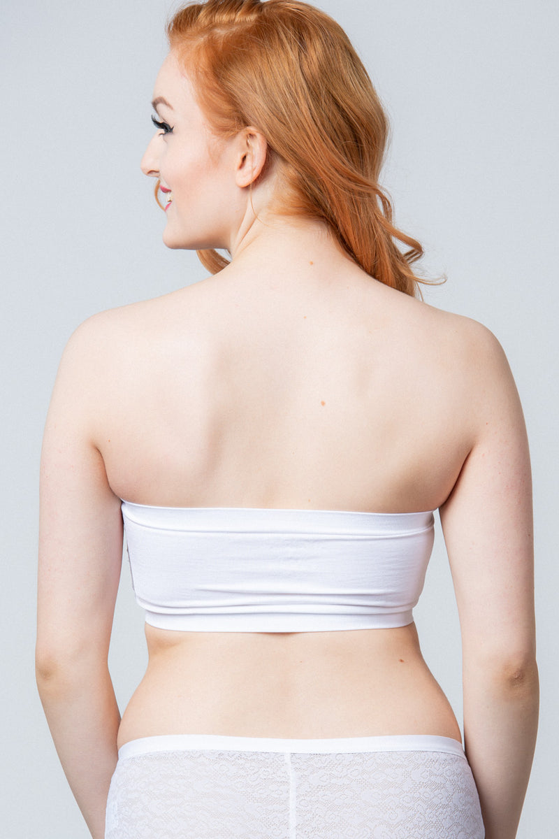 Valkoiset Bandeau Push Up Rintaliivit