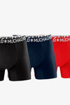 Muchachomalo Miesten Bokserit 3-pack alushousut musta sininen punainen