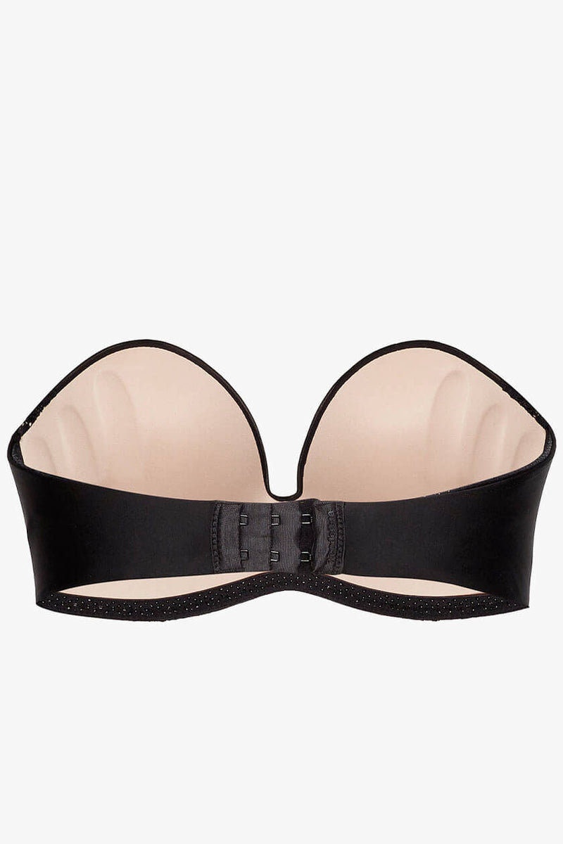 olkaimettomat rintaliivit refined glamour ultimate strapless mustat wonderbra